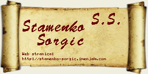 Stamenko Šorgić vizit kartica